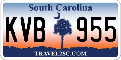 SC license plate KVB955