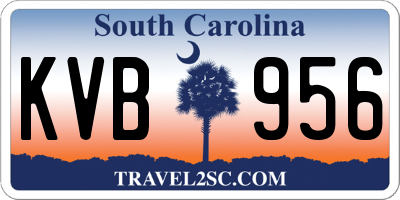 SC license plate KVB956