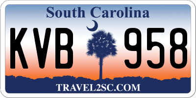 SC license plate KVB958