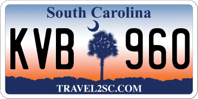SC license plate KVB960