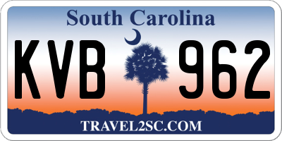 SC license plate KVB962