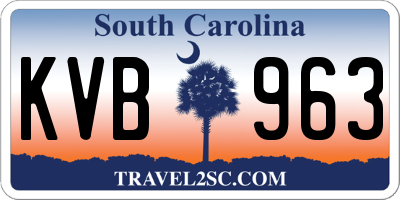 SC license plate KVB963