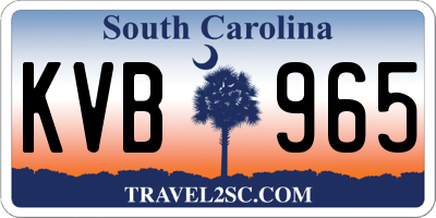 SC license plate KVB965