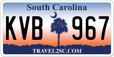 SC license plate KVB967