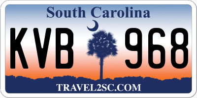 SC license plate KVB968