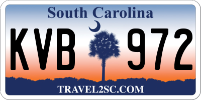 SC license plate KVB972