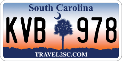 SC license plate KVB978