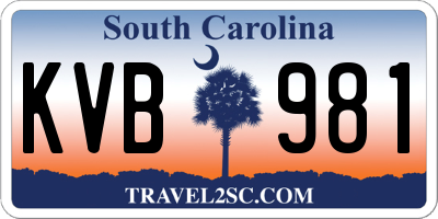 SC license plate KVB981