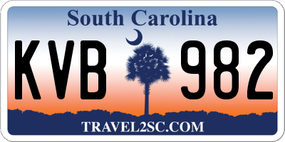 SC license plate KVB982