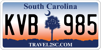 SC license plate KVB985
