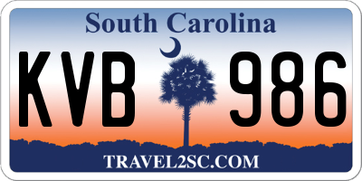 SC license plate KVB986