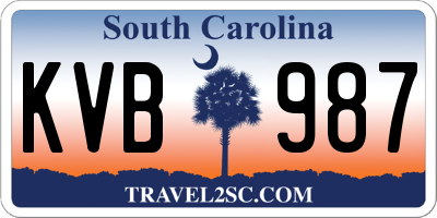 SC license plate KVB987