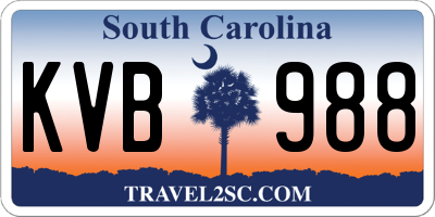SC license plate KVB988