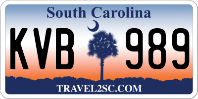 SC license plate KVB989
