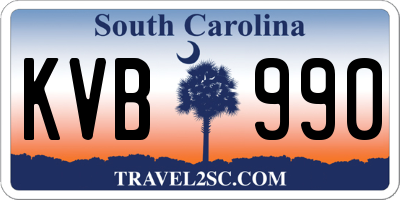 SC license plate KVB990