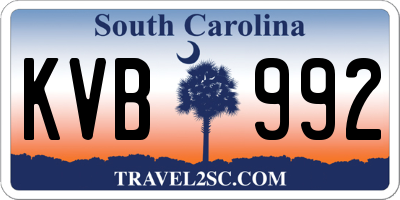 SC license plate KVB992