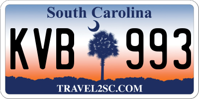 SC license plate KVB993