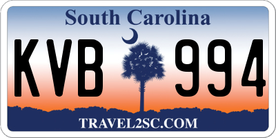 SC license plate KVB994