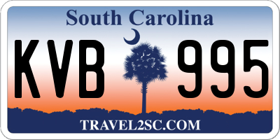 SC license plate KVB995