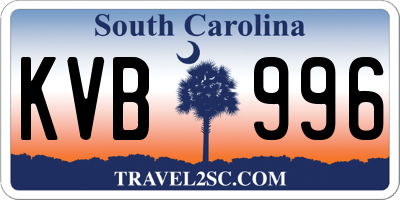 SC license plate KVB996