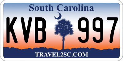 SC license plate KVB997