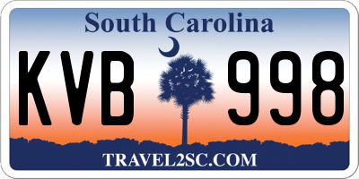 SC license plate KVB998