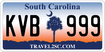 SC license plate KVB999