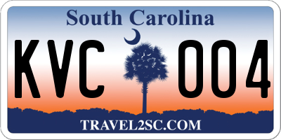 SC license plate KVC004