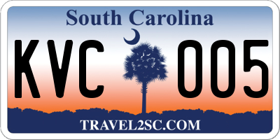 SC license plate KVC005