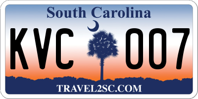 SC license plate KVC007