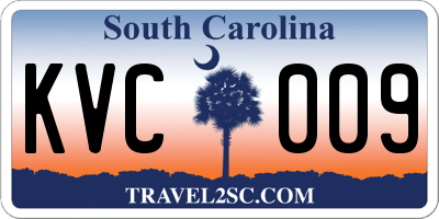 SC license plate KVC009