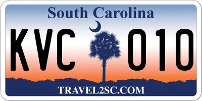 SC license plate KVC010