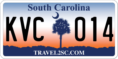 SC license plate KVC014