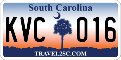 SC license plate KVC016