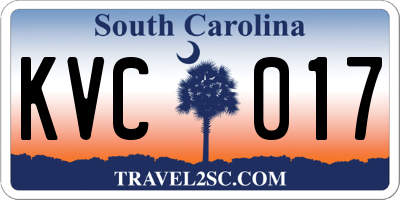 SC license plate KVC017