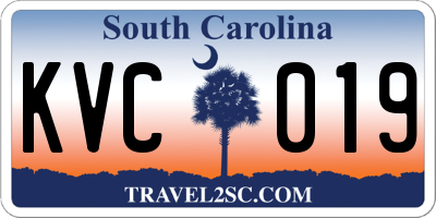 SC license plate KVC019