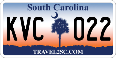 SC license plate KVC022