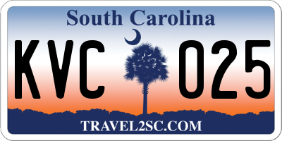 SC license plate KVC025