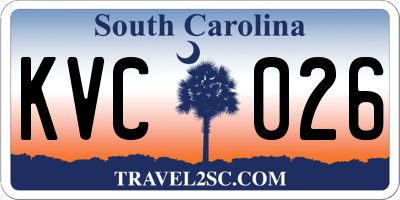 SC license plate KVC026