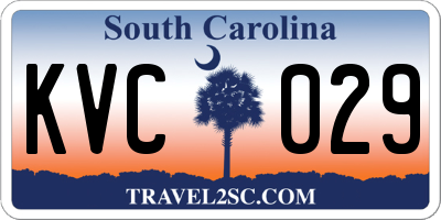 SC license plate KVC029