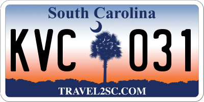 SC license plate KVC031