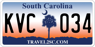 SC license plate KVC034