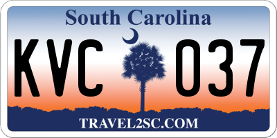 SC license plate KVC037