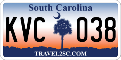 SC license plate KVC038