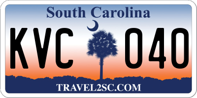 SC license plate KVC040