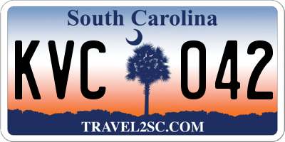 SC license plate KVC042