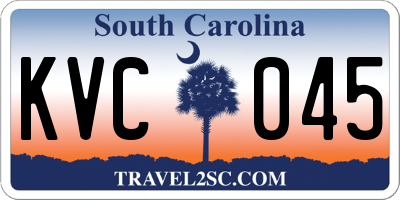 SC license plate KVC045