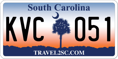SC license plate KVC051