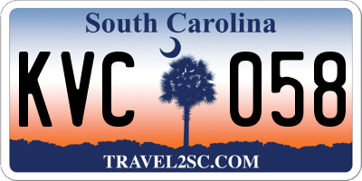 SC license plate KVC058