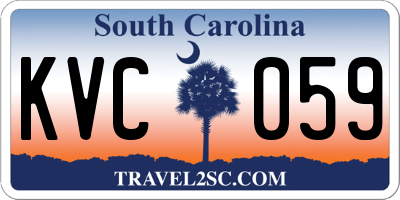 SC license plate KVC059